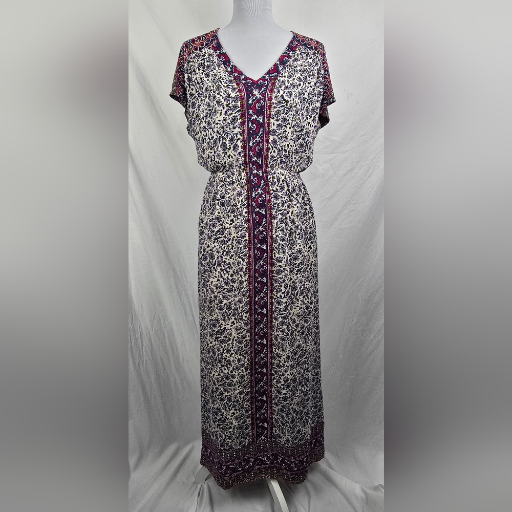 Lucky Brand Bohemian Floral Fairy Goth Whimsigoth Long Maxi Dress sz Small
